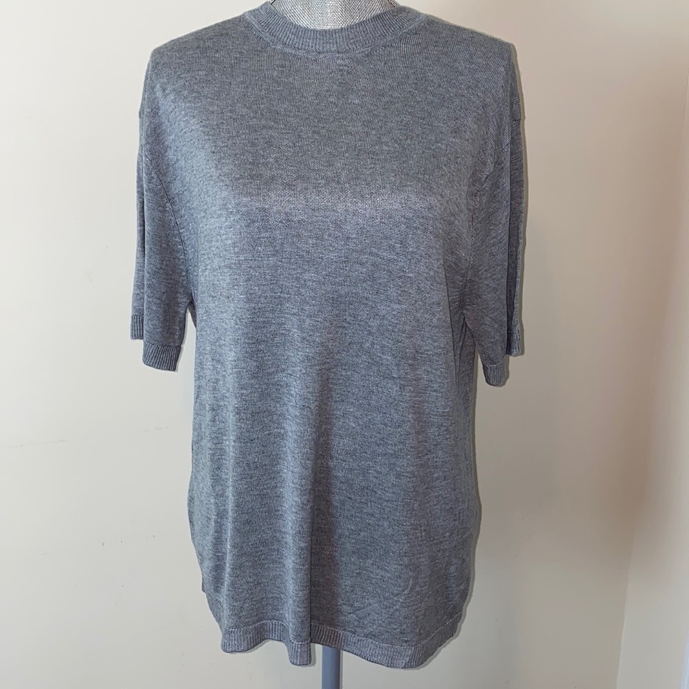 Zara Short Sleeve Oversized Lightweight Knit Crewneck Sweater Size Small